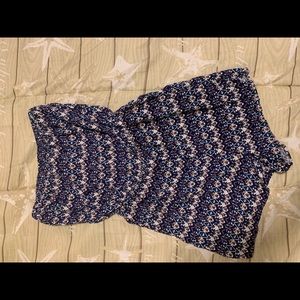 Strapless printed romper